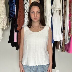 Danny & Nicole Ivory Textured Tank Top – Size 16